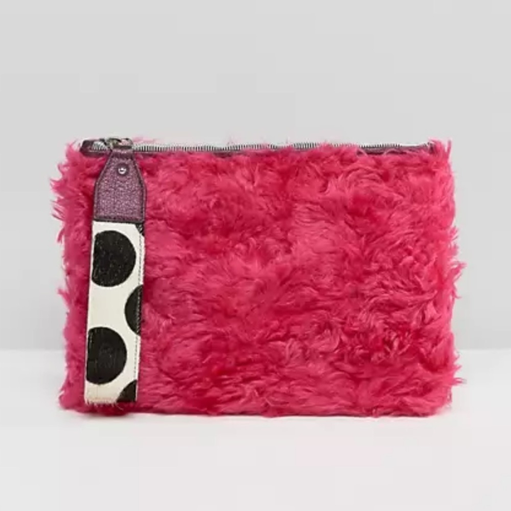 House Of Holland Faux Fur Clutch Bag